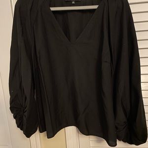 Eloquii black balloon sleeve shirt